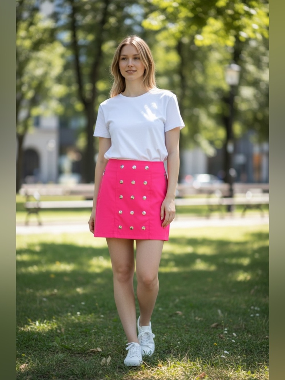 Jamie Sadock Pink Pencil Mini Skirt